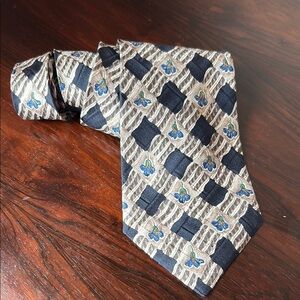 Sophisticated Blue and Black Silk Tie